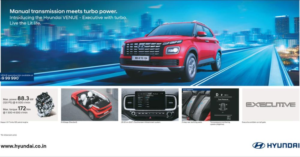 Hyundai Venue executive turbo features