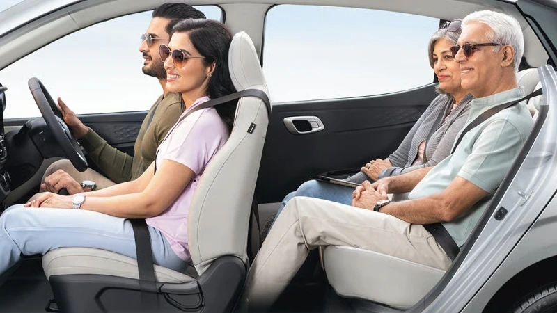 hyundai aura india front interior seats steering wheel