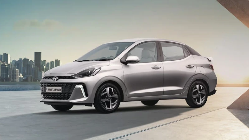 hyundai aura india side profile sedan dimensions