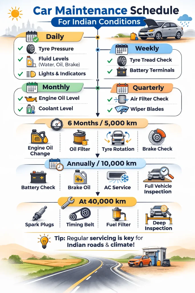 Complete Car Maintenance Schedule for Indian Conditions Complete Car Maintenance Schedule for Indian Conditions