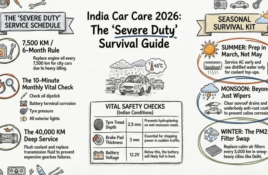 MotoMotar 7 Car Maintenance Checklist 2026: The Complete India-Specific Guide