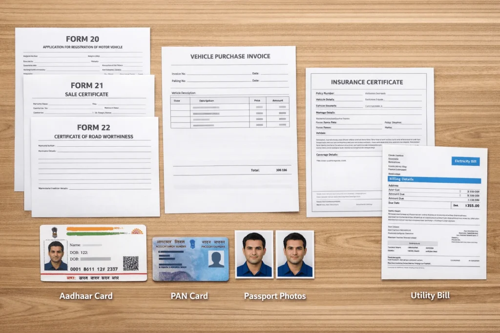 car registration documents required india