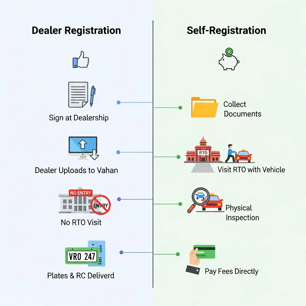 dealer vs self registration comparison