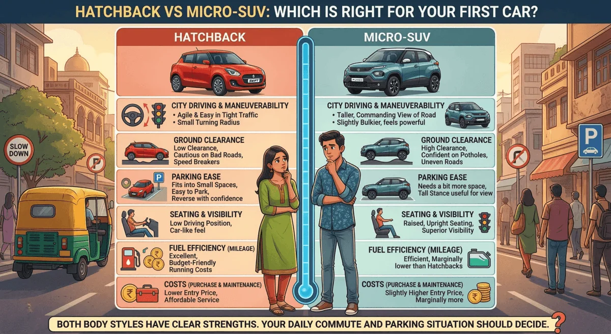 hatchback vs micro SUV comparison India first car