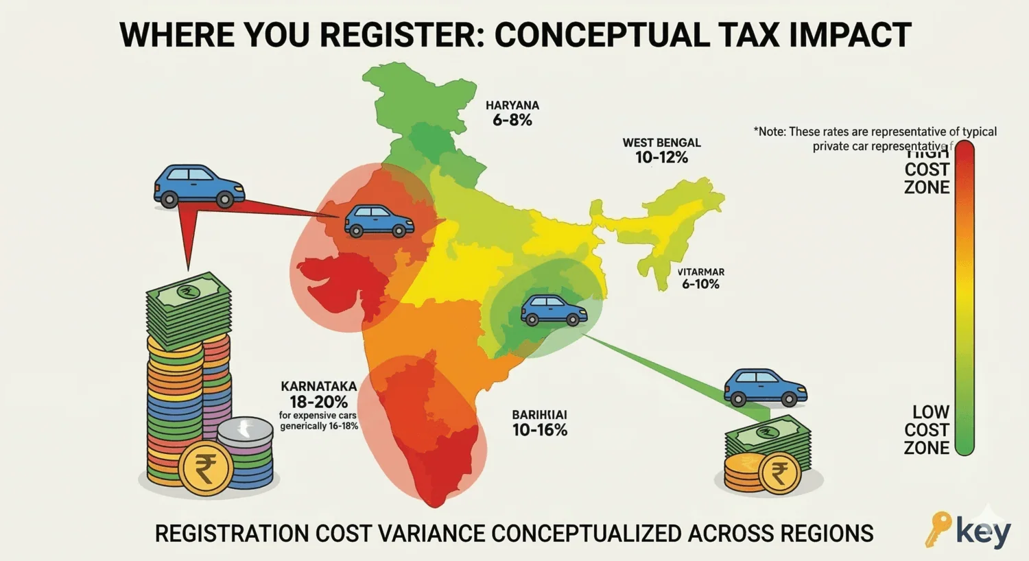 road tax state wise india map