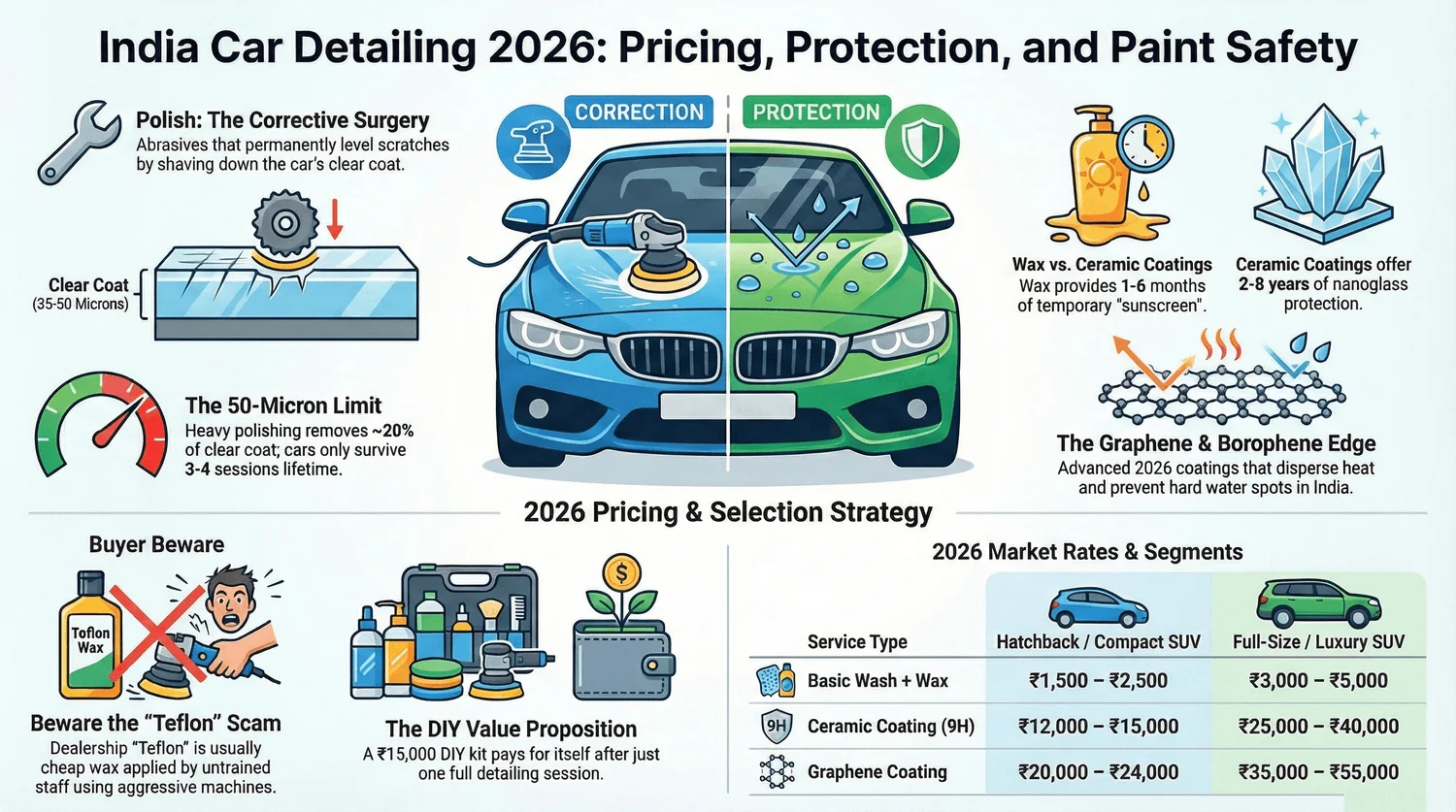 Car Polish & Detailing Price Guide India 2026 Costs, DIY Tips