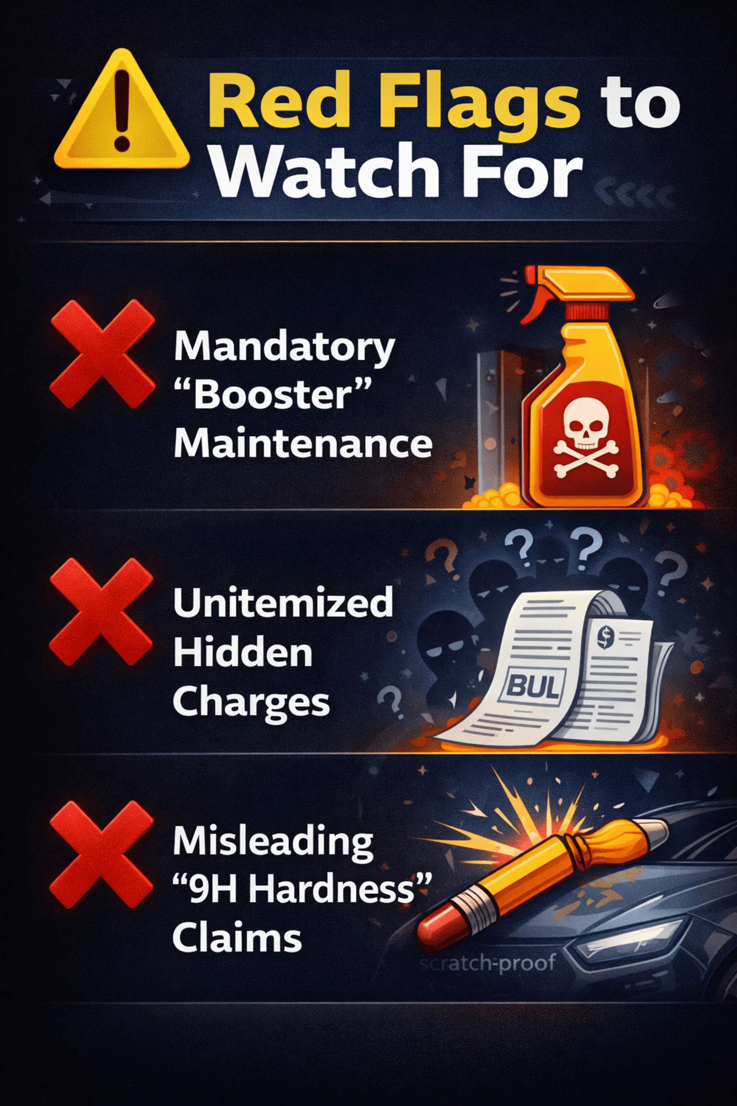 car detailing hidden charges checklist