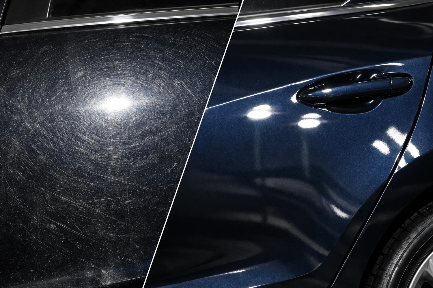 car polish before after result