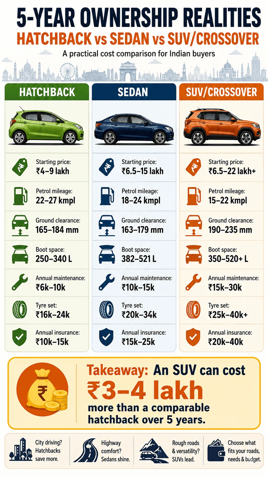 5 year ownership cost comparison india