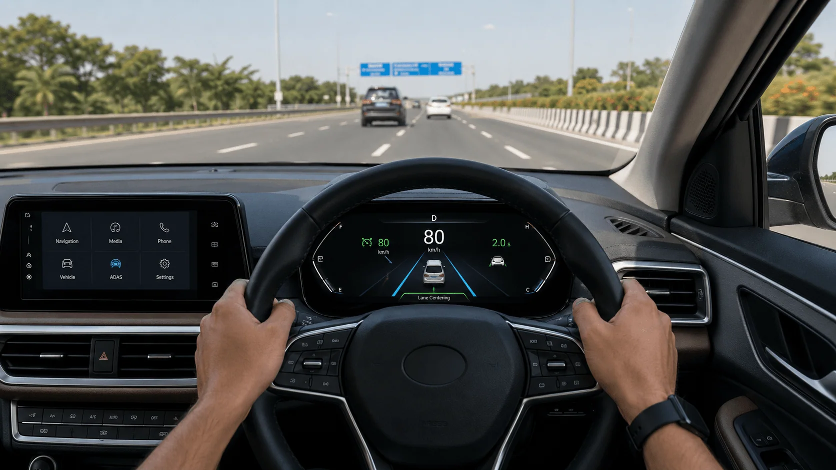 adas indian roads driver cluster view motomotar.com