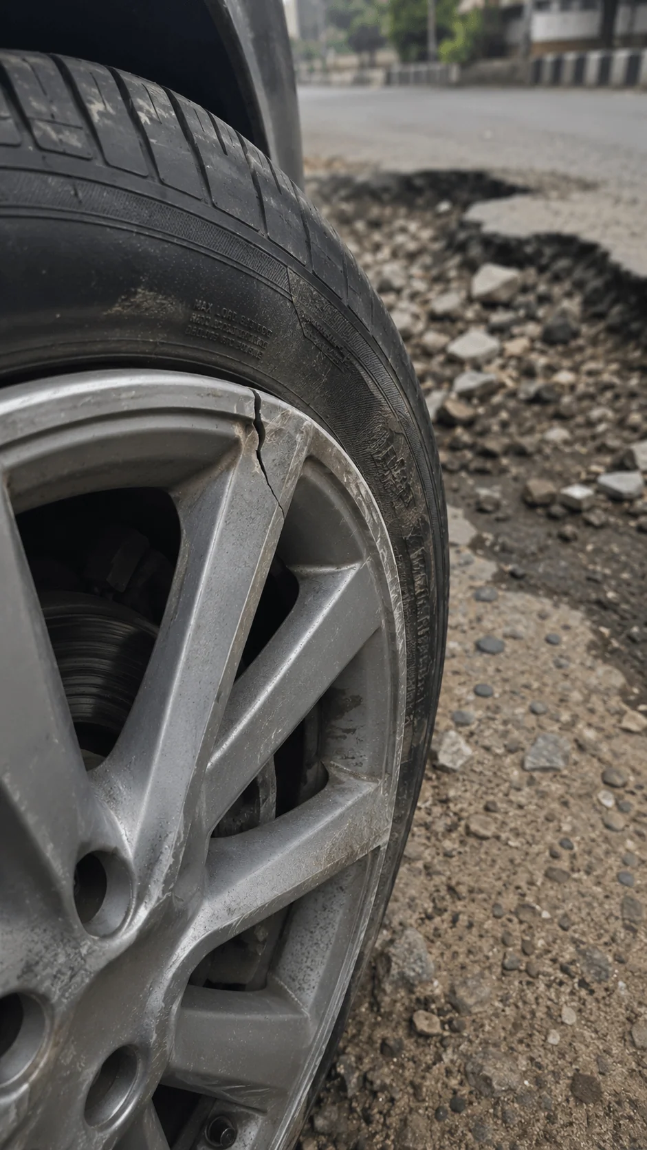 alloy wheel pothole crack damage motomotar.com