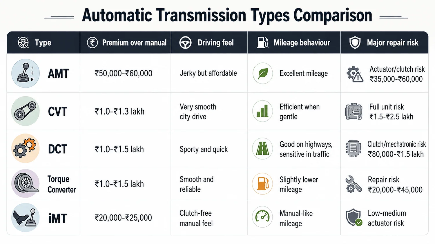 automatic transmission types india comparison