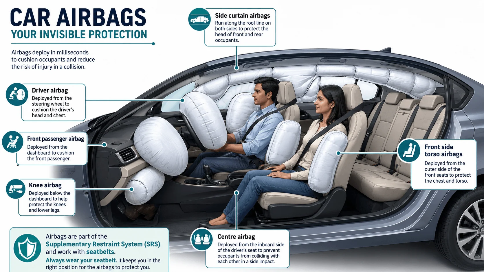 car airbags types positions car airbags types positions