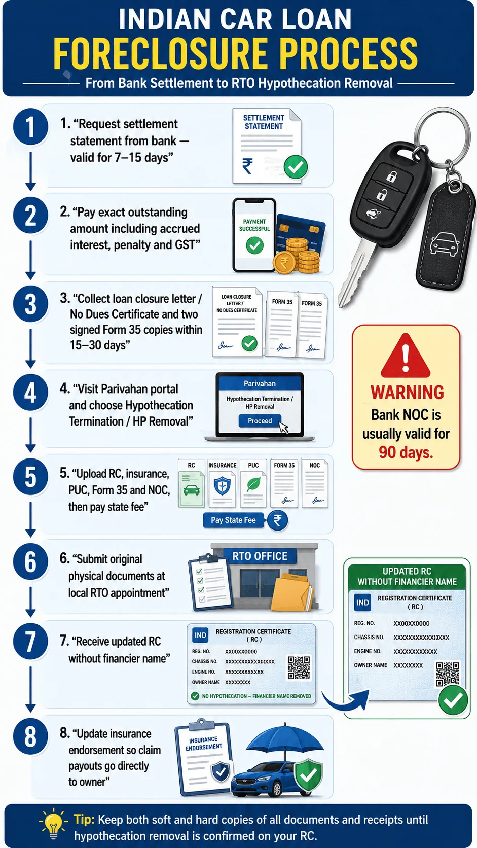 car loan foreclosure process india flowchart