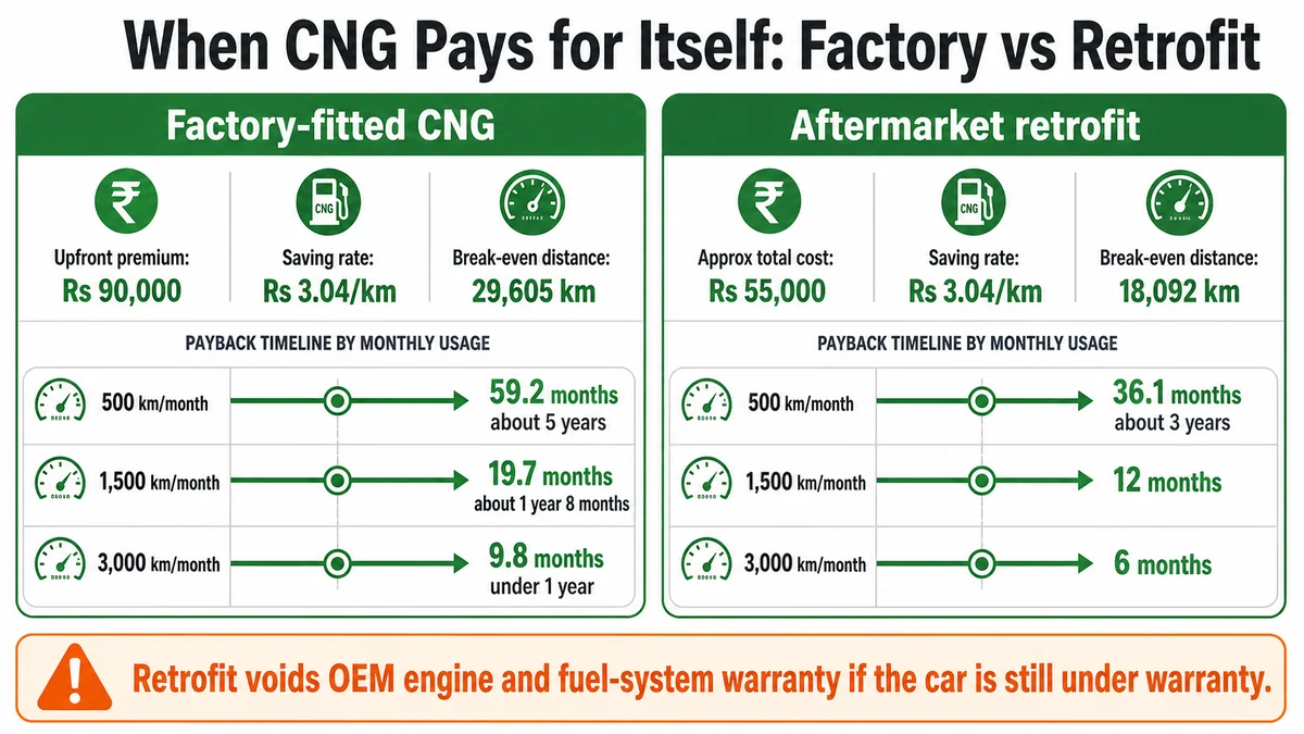 cng break even factory vs retrofit