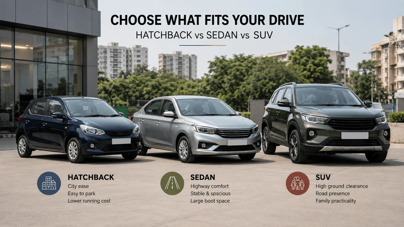hatchback vs sedan vs suv comparison india