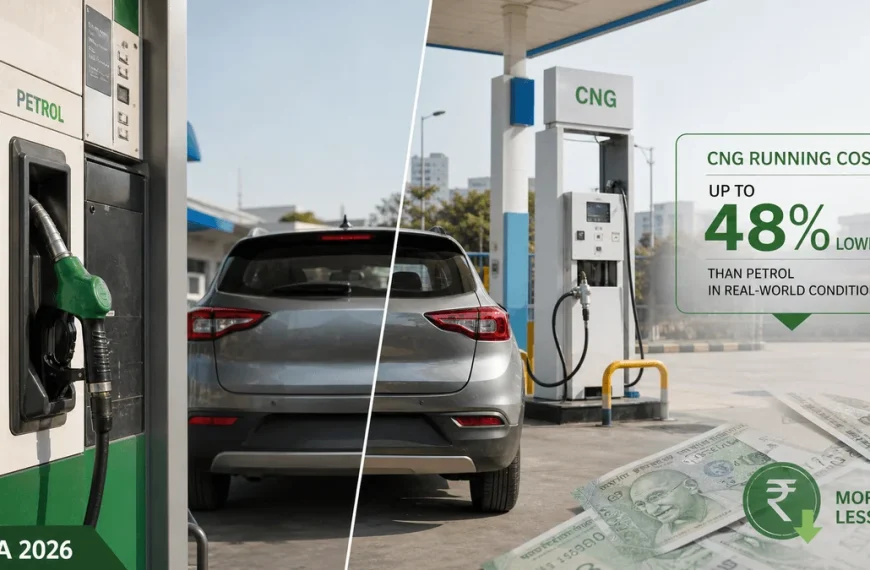 Petrol vs CNG Running Cost Comparison India 2026: Exact Monthly Savings