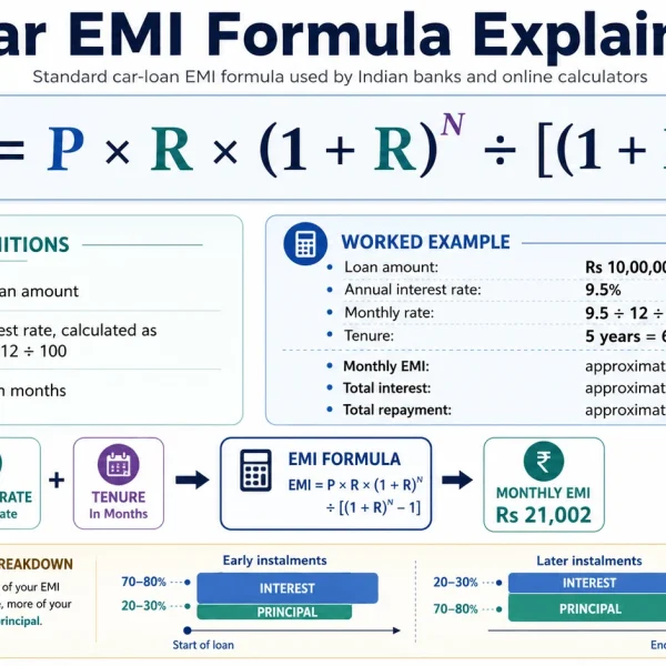 New Car Prices in India: On-Road Price, Mileage & Specs (2026) 3 Car Loan EMI Calculator: How to Calculate