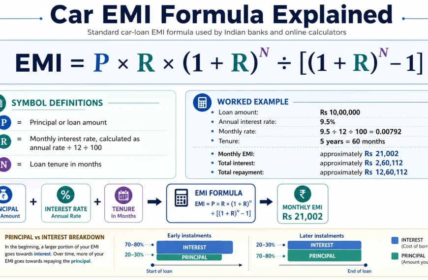 New Car Prices in India: On-Road Price, Mileage & Specs (2026) 1 Car Loan EMI Calculator: How to Calculate