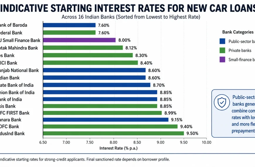 New Car Prices in India: On-Road Price, Mileage & Specs (2026) 1 Car Loan Interest Rates 2026 by Bank