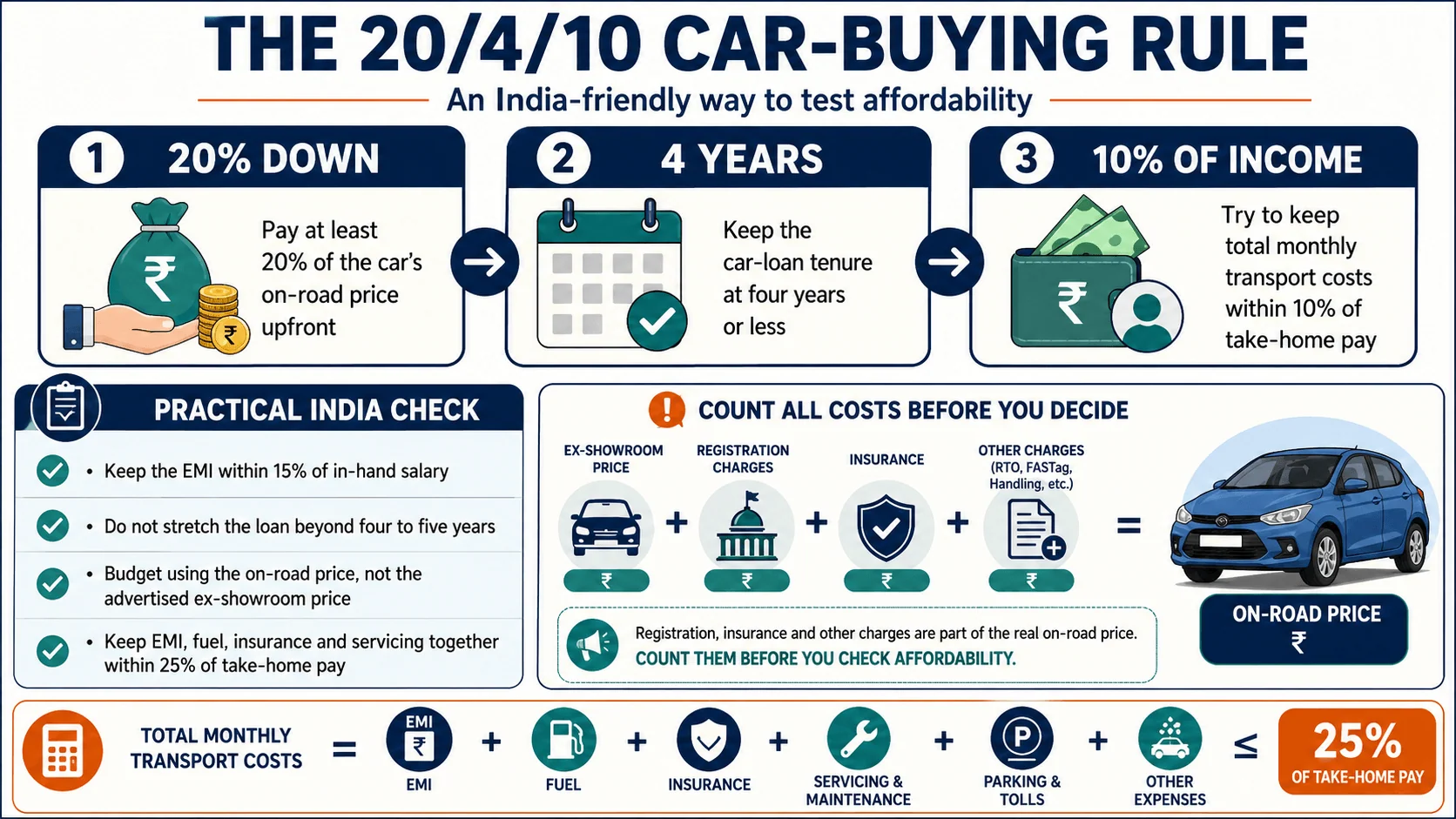 20 4 10 rule india car buying rule salary