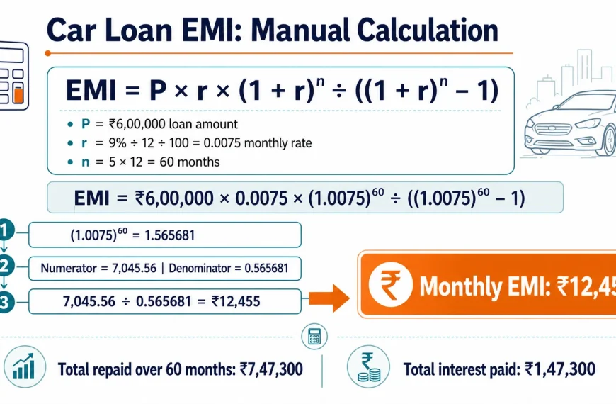 How to calculate EMI for car loan manually