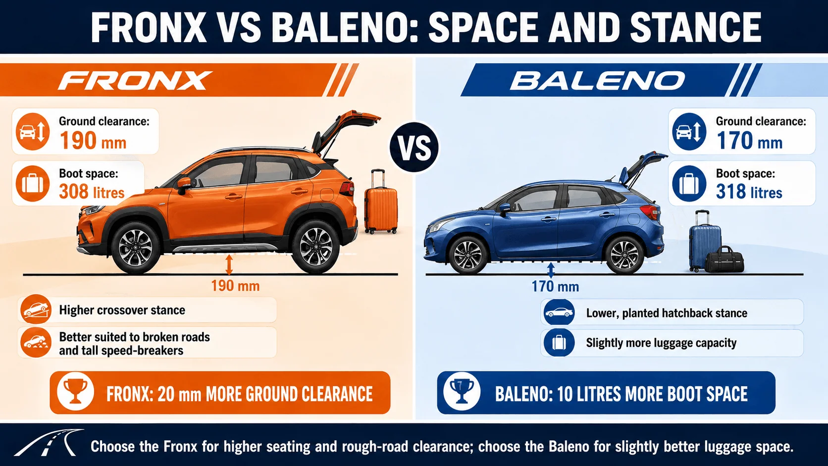 fronx vs baleno boot space ground clearance fronx vs baleno boot space ground clearance