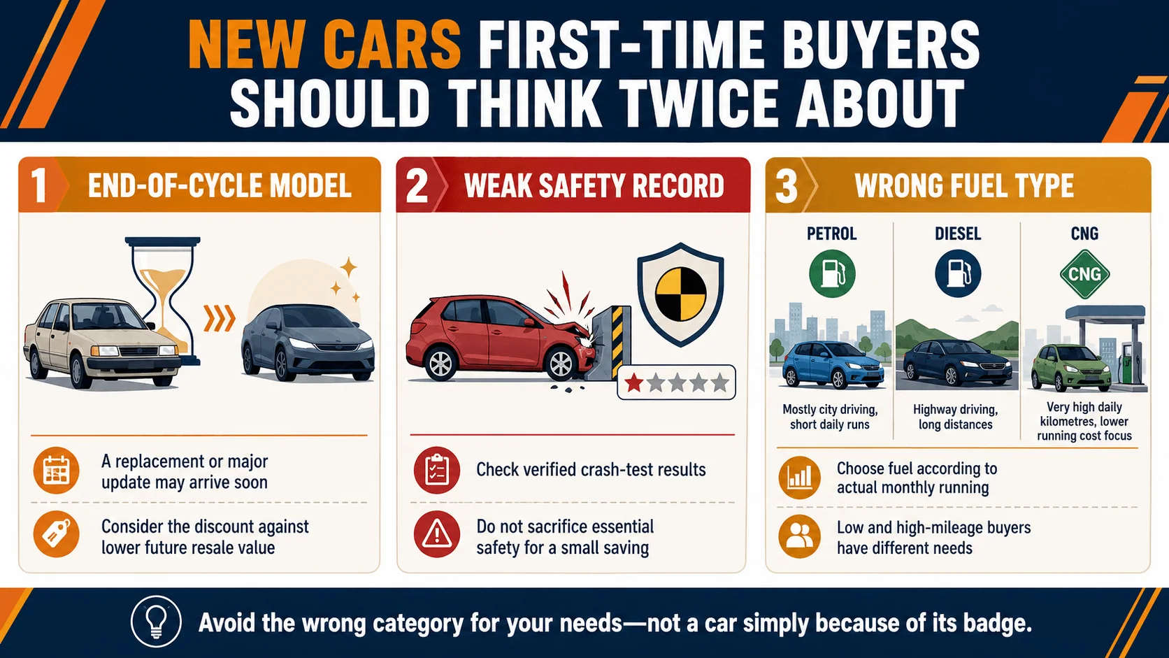 new cars to avoid first time buyers